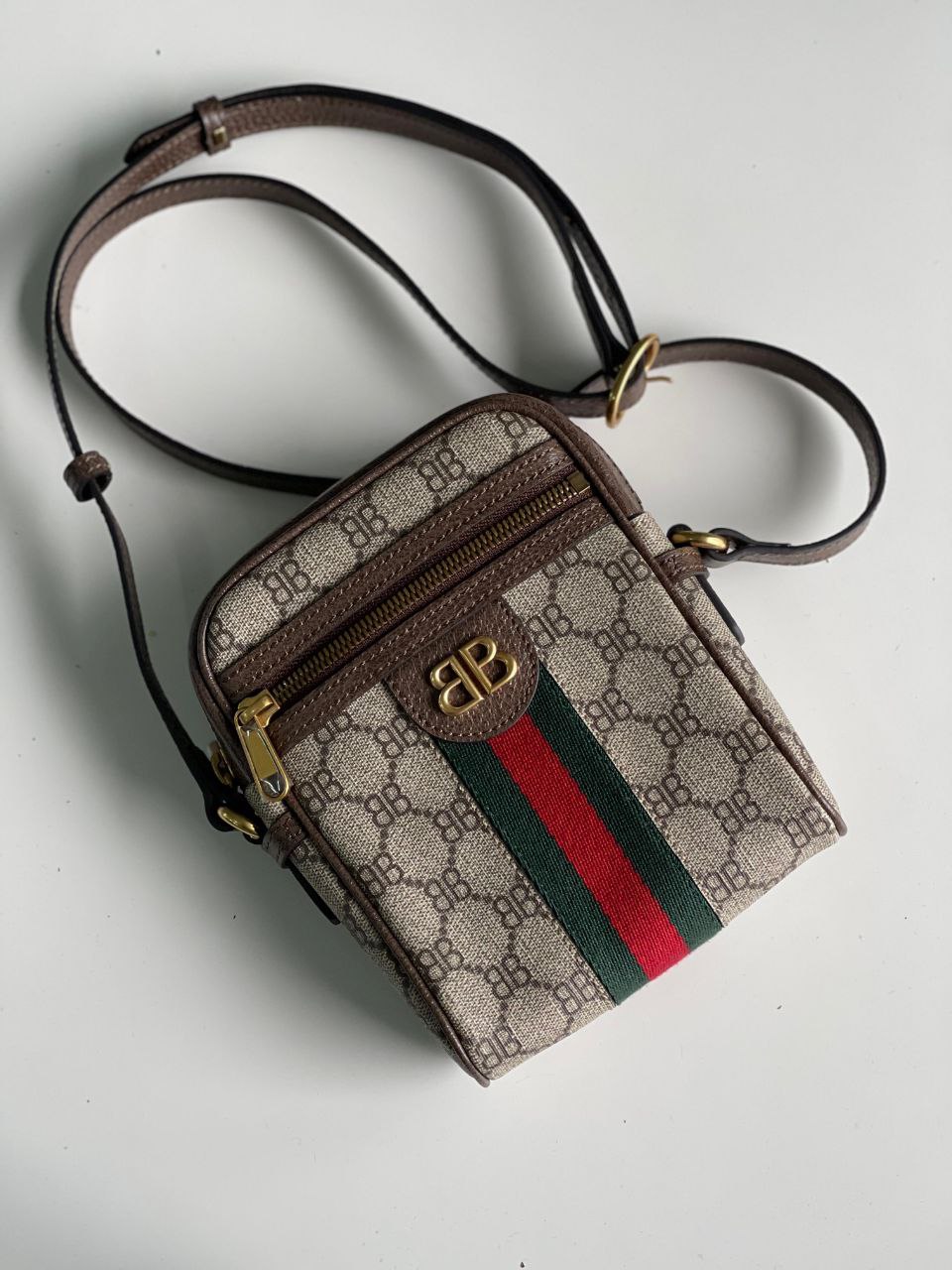 GUCCI X BALENCIAGA BB Mini Ophidia Messenger Black - Image 2