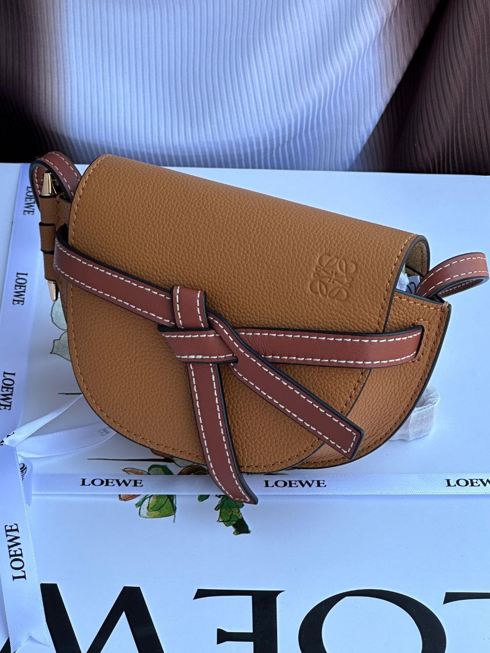 Loewe Grained Calfskin Mini Gate Crossbody Bag