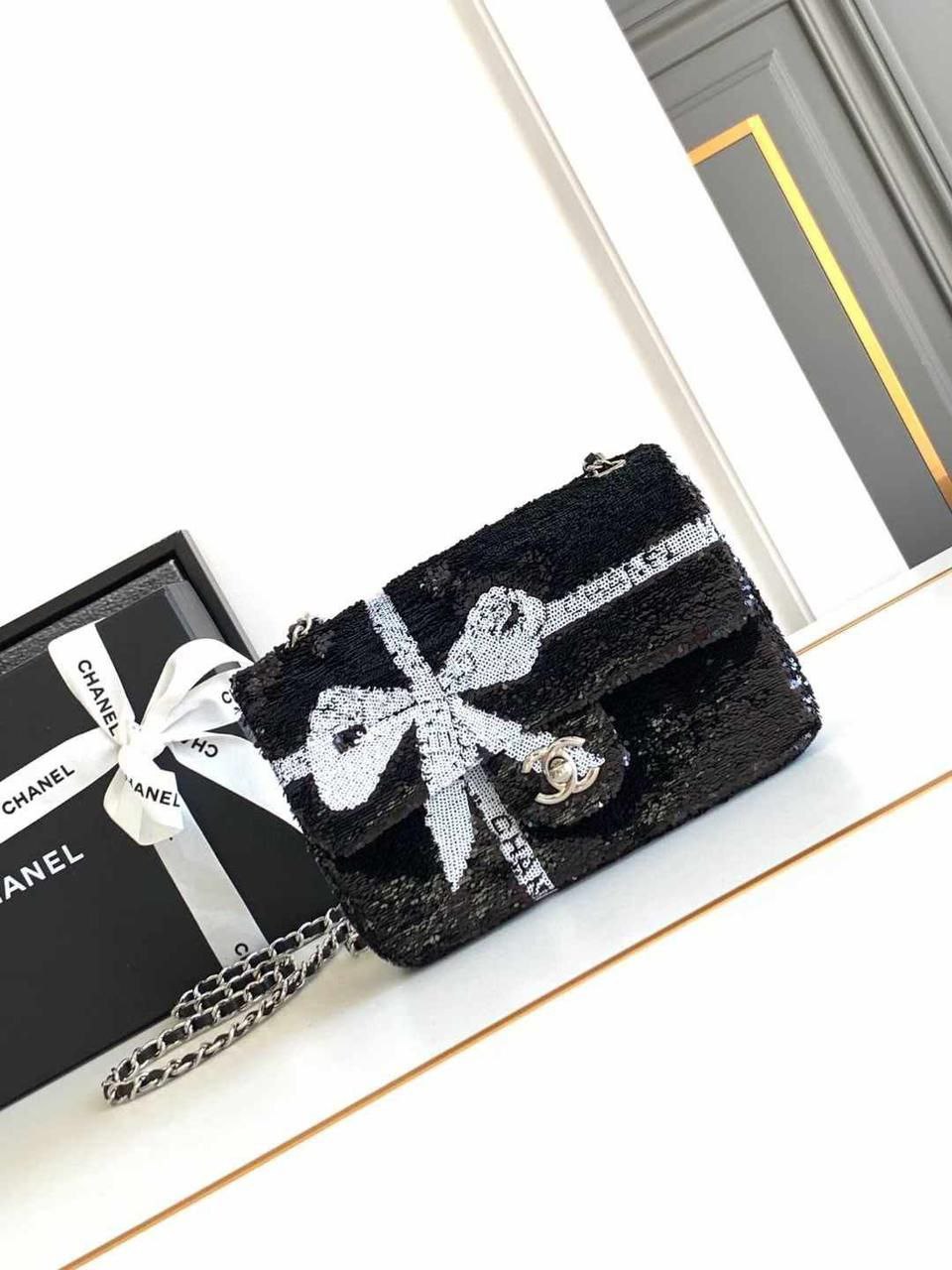 Chanel 24B Sequins Ribbon Flap Bag