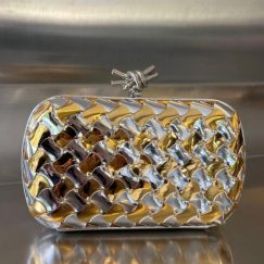 BOTTEGA Leather Knot Minaudiere Clutch Bag